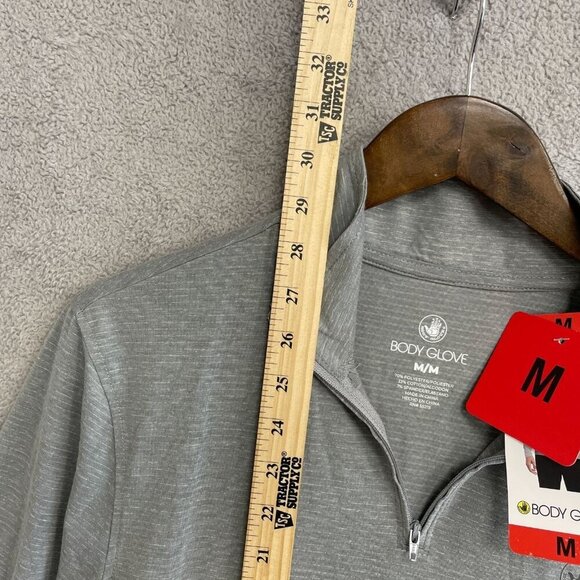 NEW Body Glove Men's M Half-Zip Long Sleeve Sweatshirt Gray Mock Stretch - Picture 3 of 8